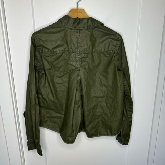 Anthropologie Hei Hei Army Green Button Down Lightweight Crop Jacket Size Small - Picture 7 of 7